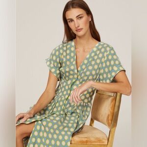 Diane Von Furstenberg Blue and Yellow Patterned Dress